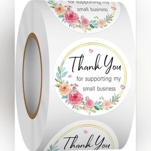 1.5" Floral Roses 🌹💐Thank You For Supporting My Small Business Stickers🌹💐